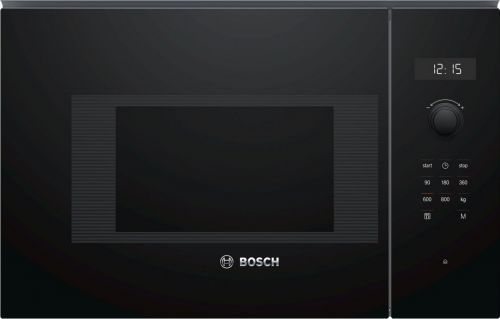 Bosch Kuchenka mikrofalowa BFL524MB0 20 L, chowana, pokrętło, sterowanie dotykowe, 800 W, czarna, do